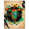 Canvas picture, astrology, bull, skull, portrait format M0783