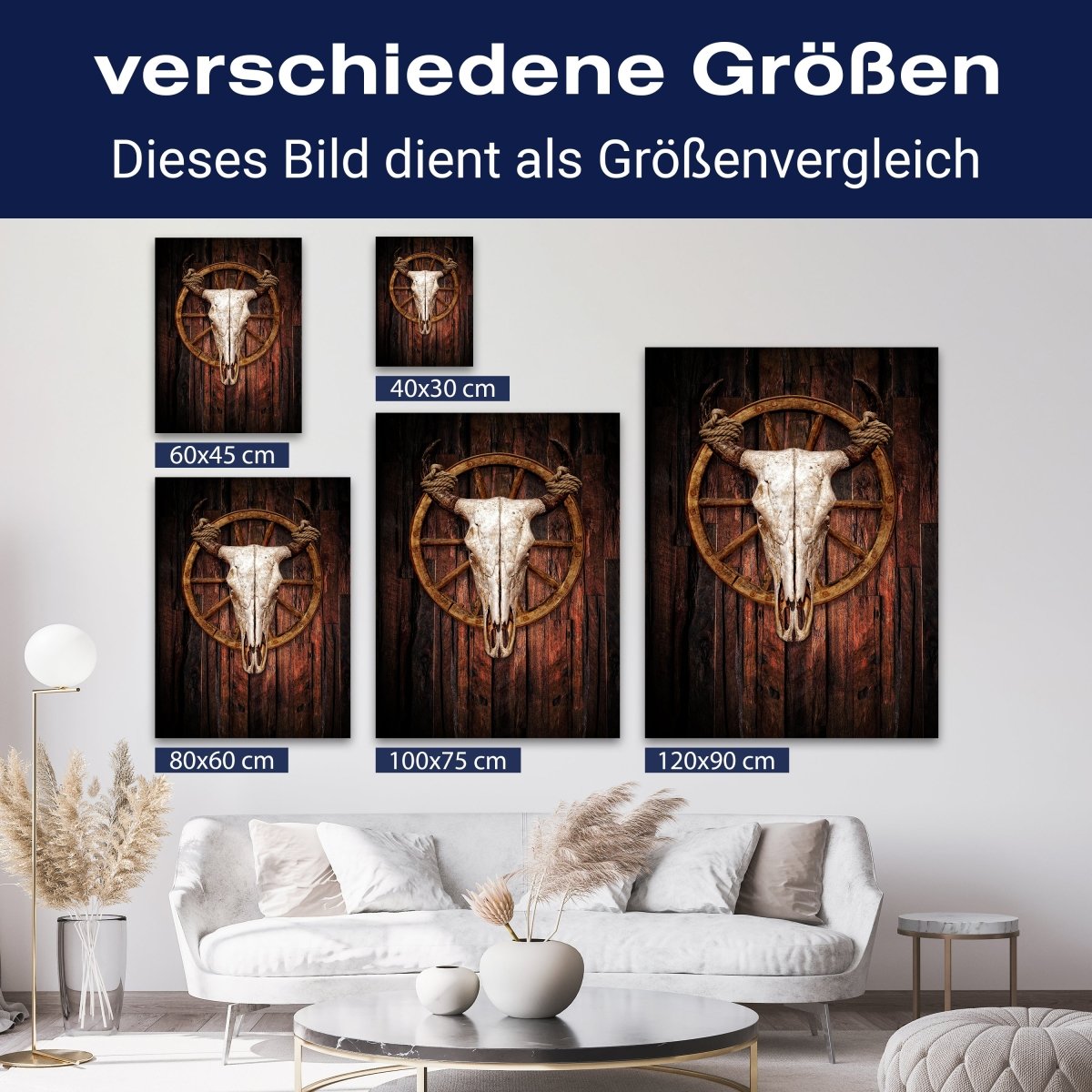 Leinwandbild Stier, Totenkopf, Hochformat M0786 kaufen - Bild 8