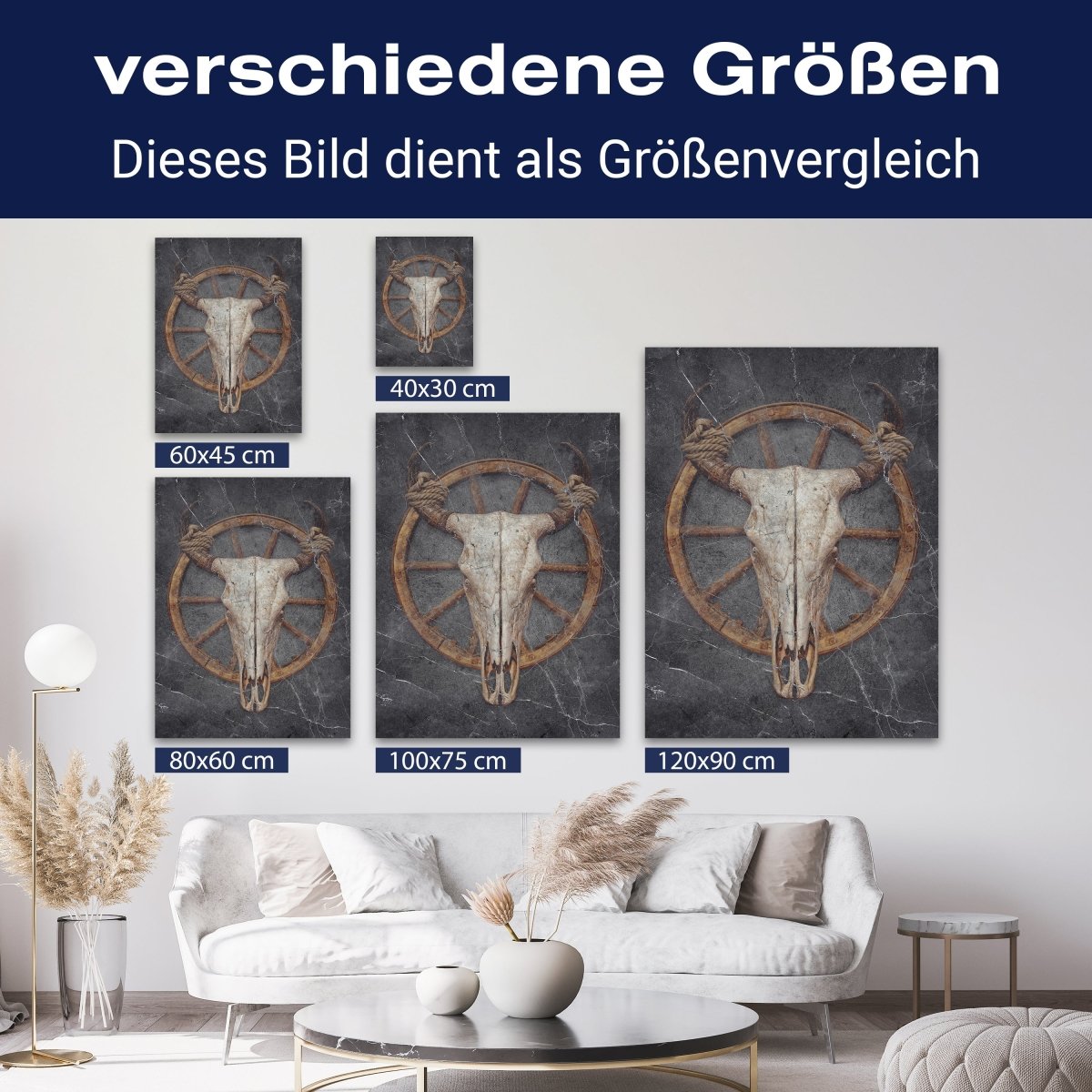 Leinwandbild Stier, Totenkopf, Hochformat M0787 kaufen - Bild 8