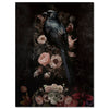 Canvas picture, skull, raven, Gothic portrait format M0791