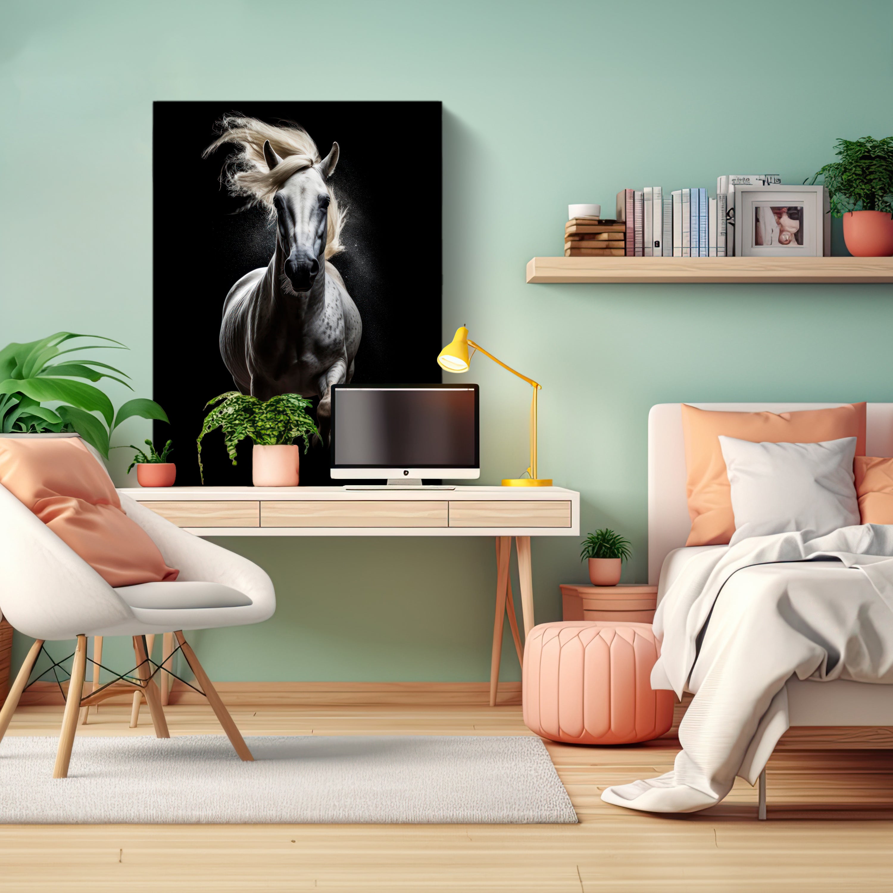 Leinwandbild Pferd, Schimmel, Hochformat M0794 kaufen - Bild 3