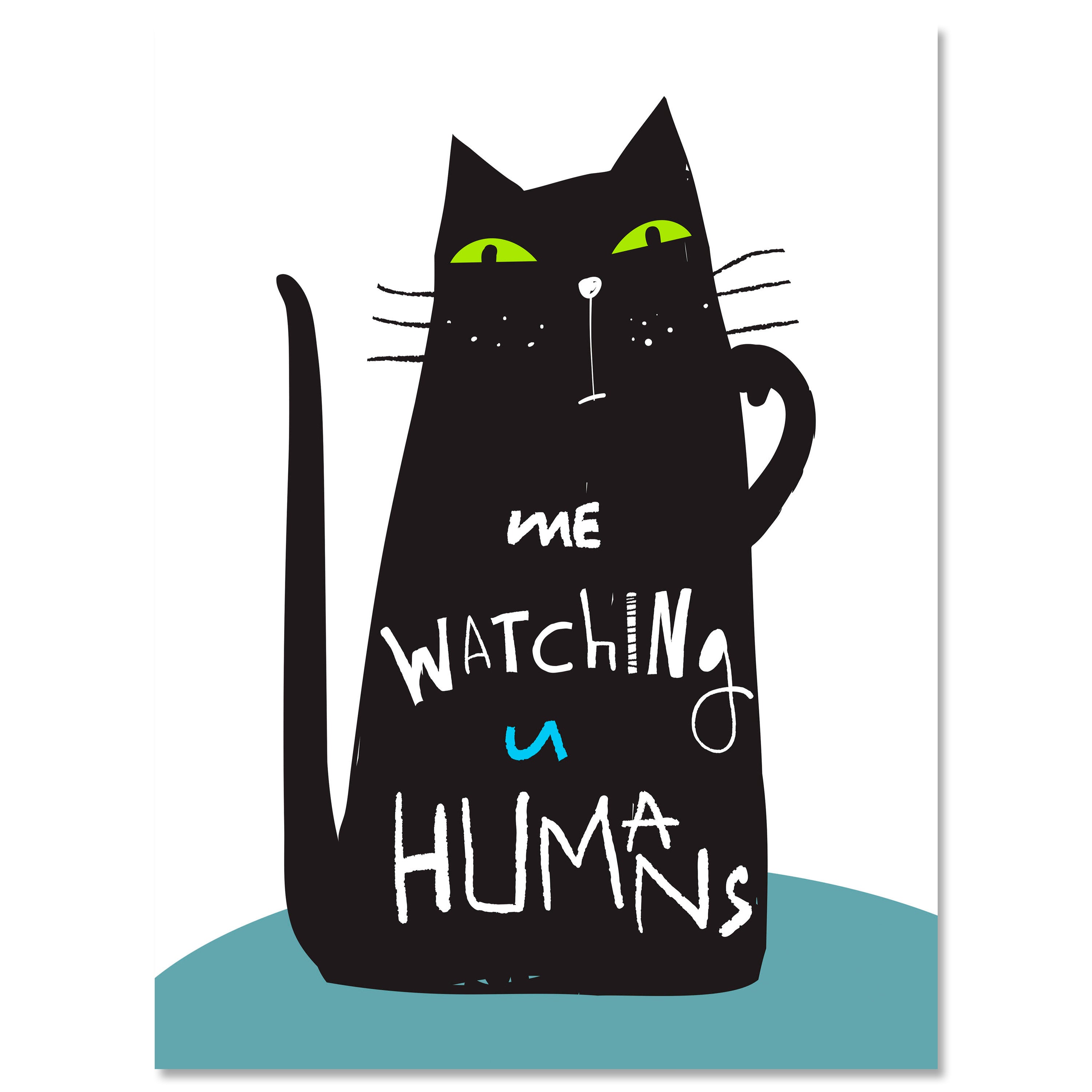 Leinwandbild Katze, Spruch, Watching Humans M0803 kaufen - Bild 1