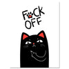 Canvas picture, cat, saying Fuck Off, portrait format M0805