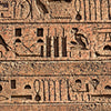 Papier peint pour porte Hiéroglyphes égyptiens sur un ancien mur M0806