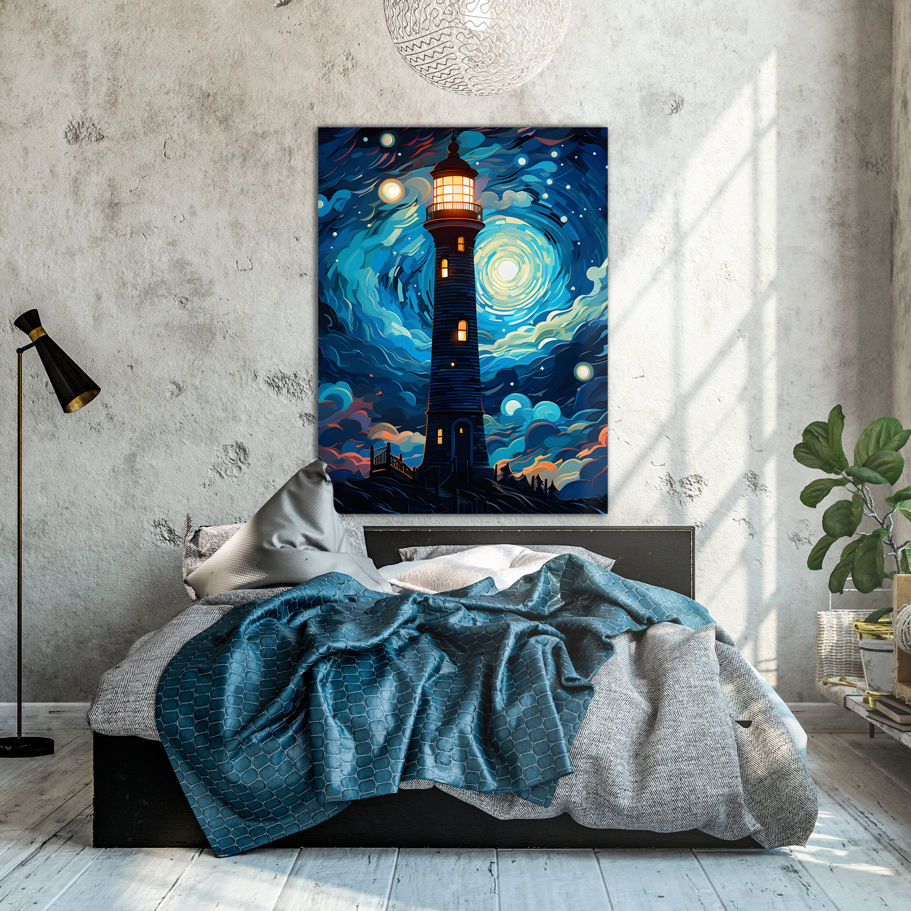 Leinwandbild Leuchtturm, Nacht, Hochformat M0810 kaufen - Bild 2