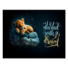 Canvas picture, saying Dream, lion, landscape format M0817