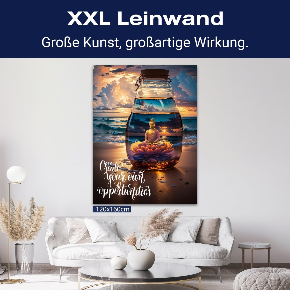 Leinwandbild Spruch, Strand, Buddha, Hochformat M0819 kaufen - Bild 9