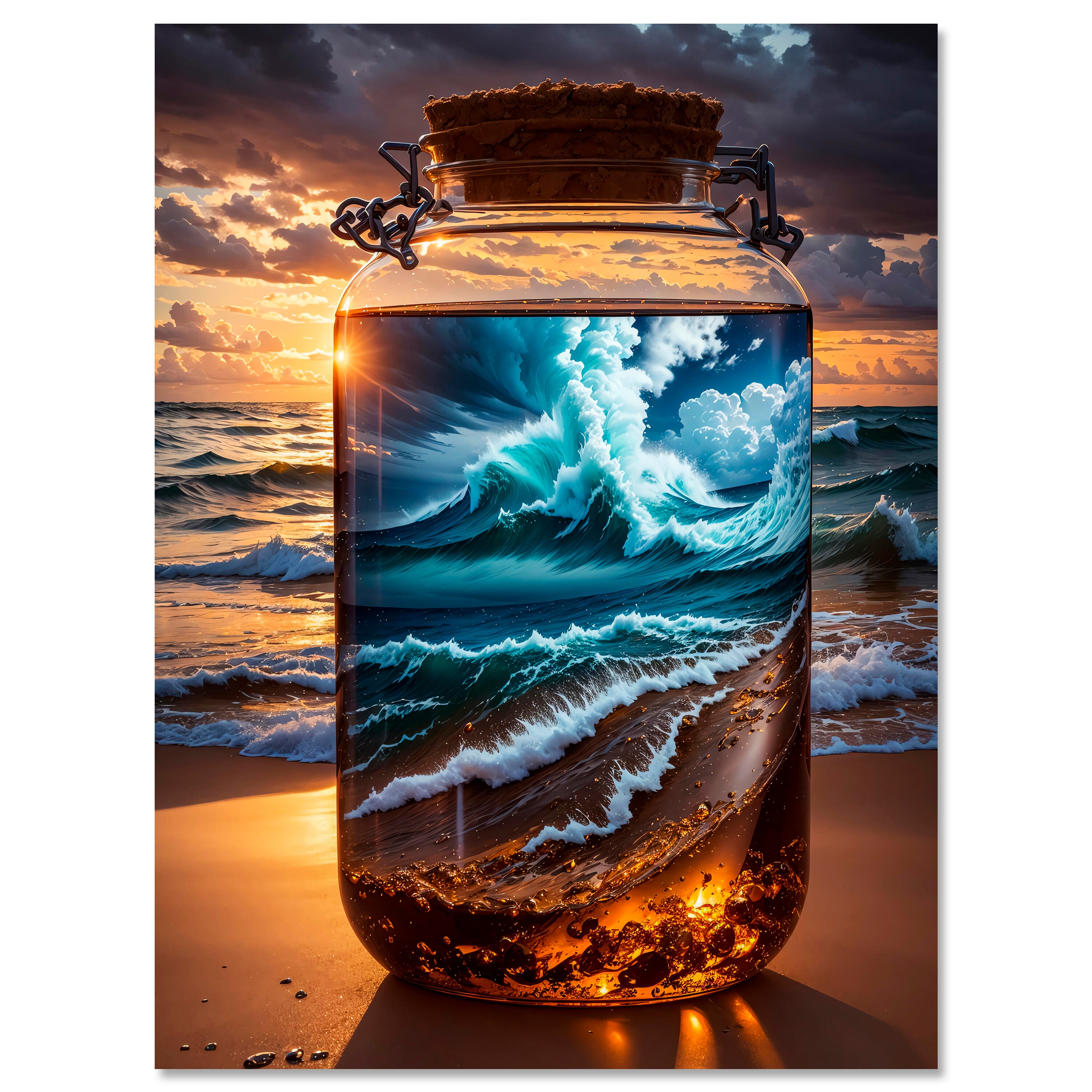 Leinwandbild Meer & Wasser, Flasche, Hochformat M0820 kaufen - Bild 1