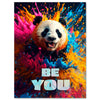 Canvas picture, saying Be You, Panda, portrait format M0825