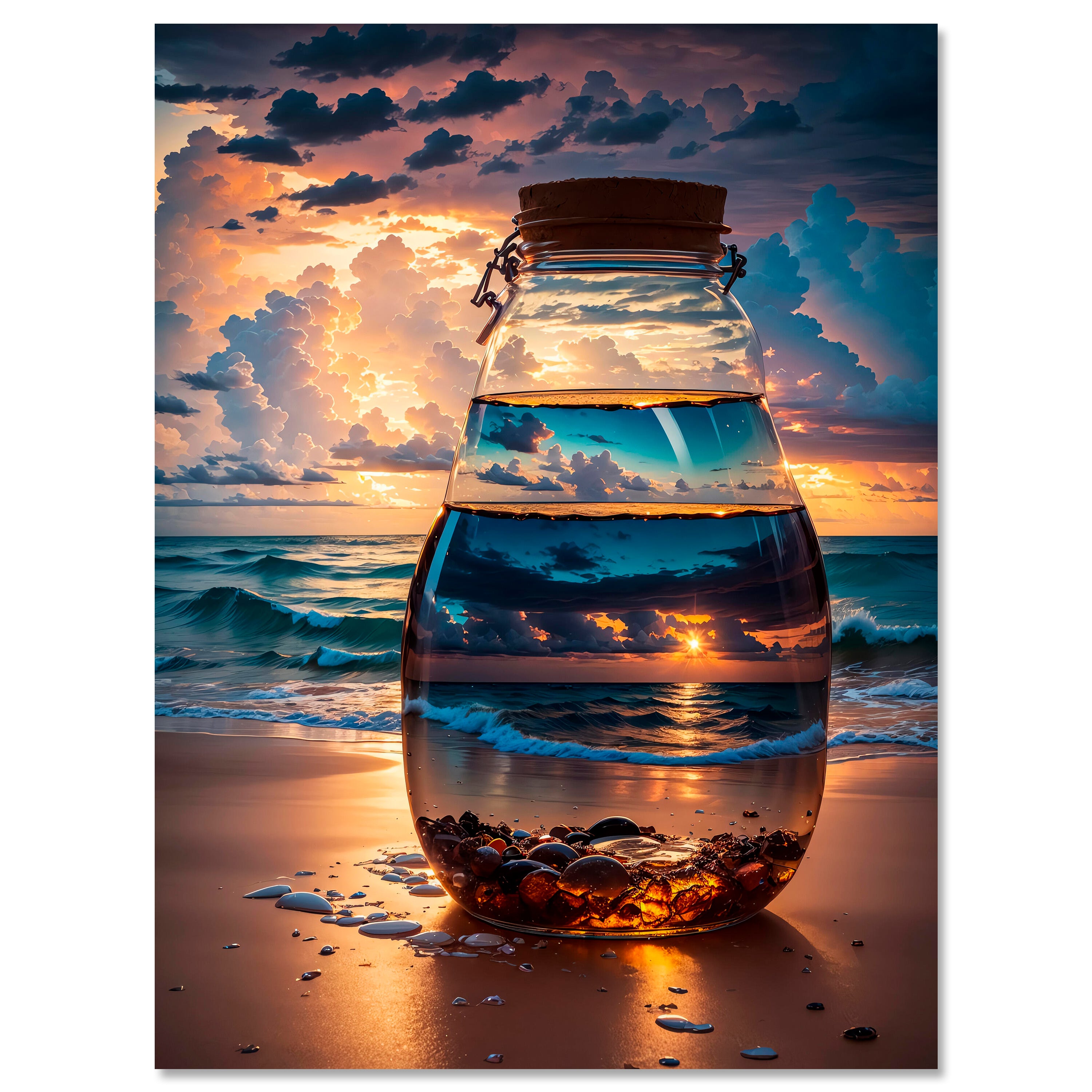 Leinwandbild Meer, Wasser, Flasche M0828 kaufen - Bild 1