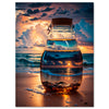 Canvas picture, maritime, bottle, sea, portrait format M0828