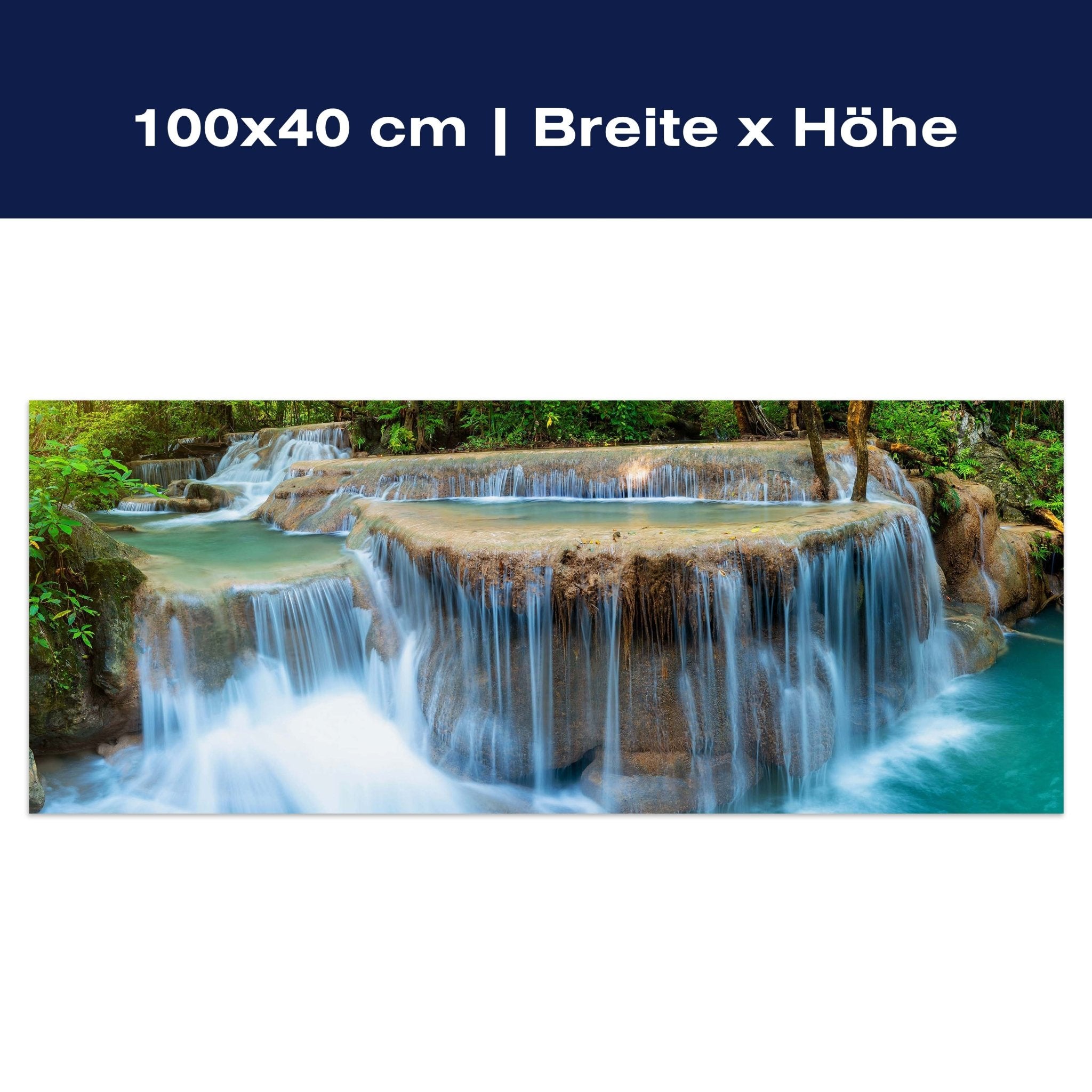 Leinwandbild Wasserfall im Dschungel, Urwald, Wasser M1080