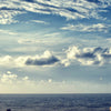 Türtapete Treppe ans Meer, Holz, Himmel, Wolken M1088