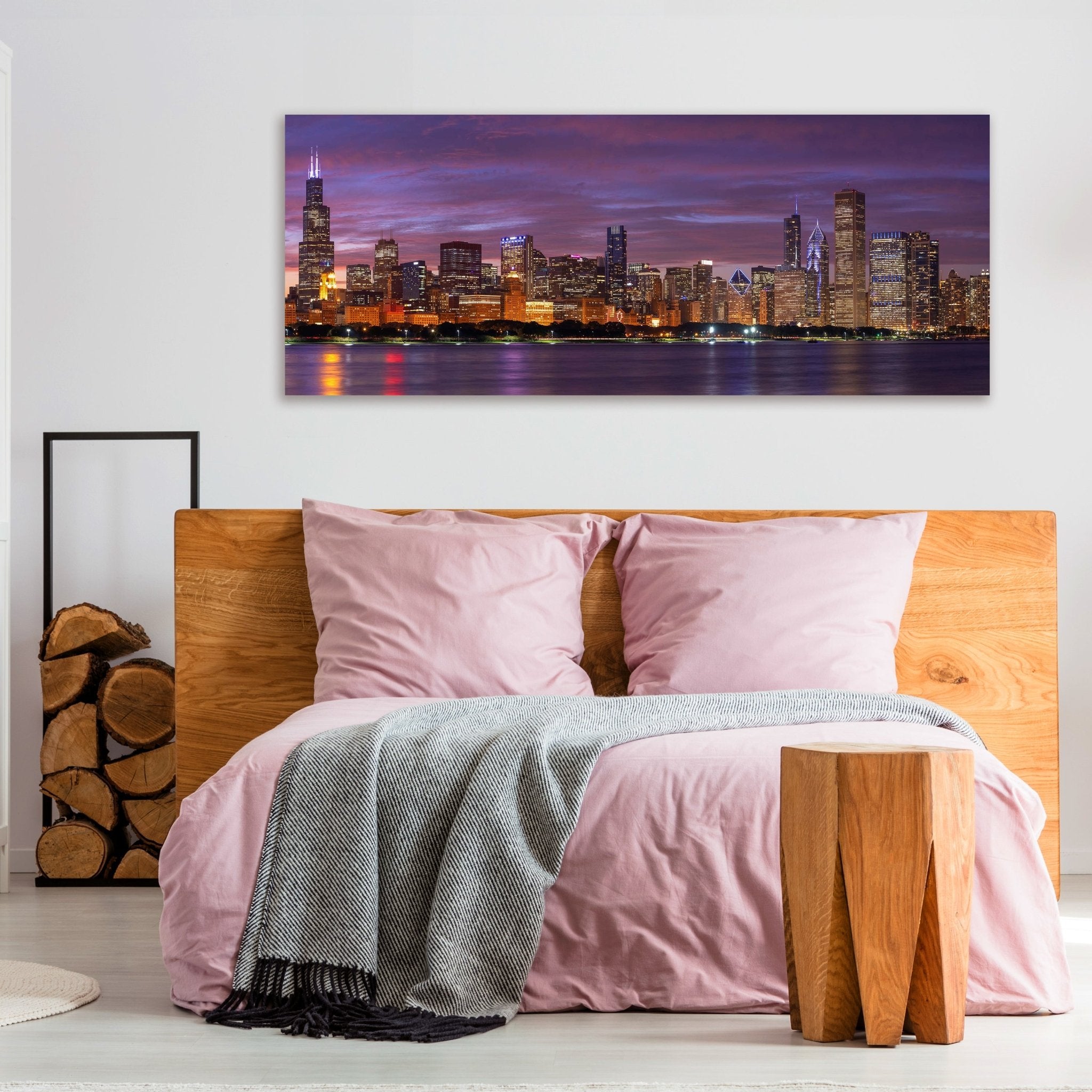 Leinwandbild Chicago bei Nacht, USA, Skyline, See M1091 kaufen - Bild 3