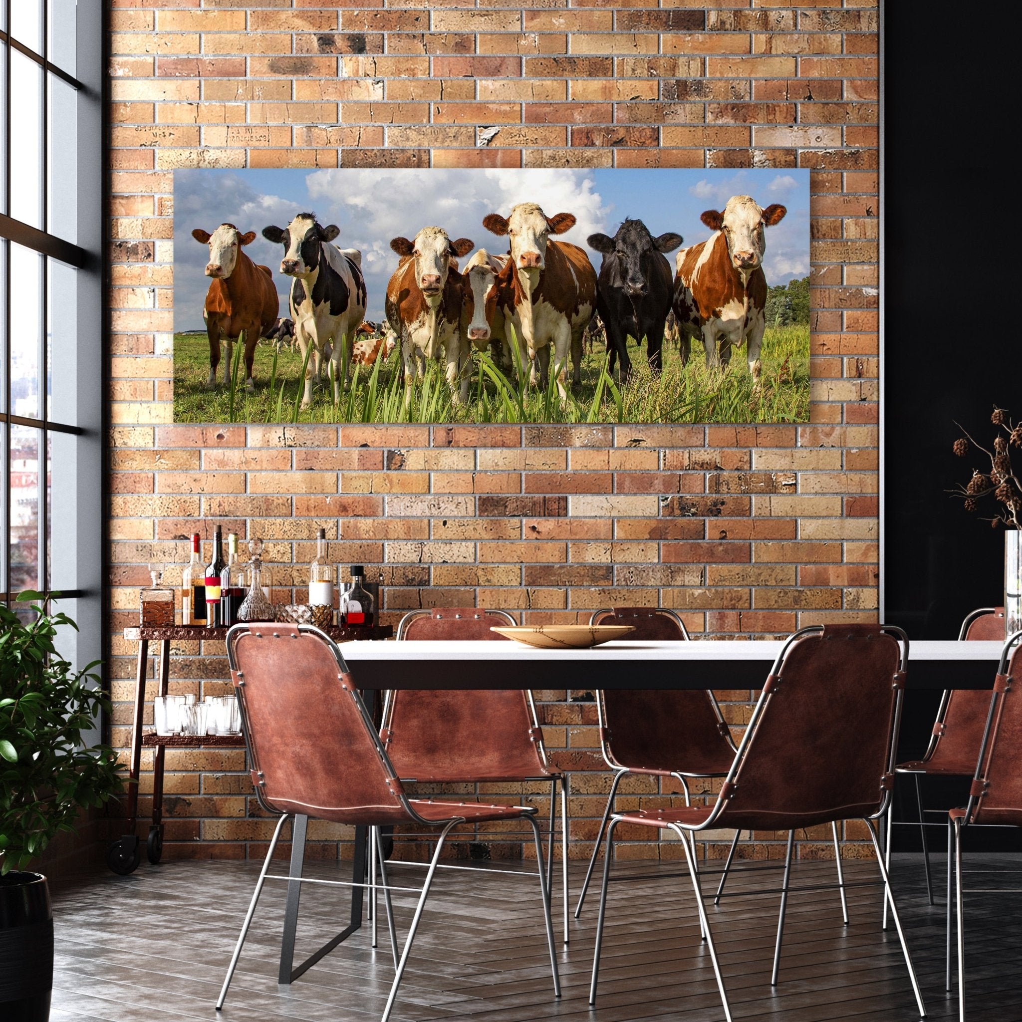 Leinwandbild Kühe auf der Weide, Tiere, Rinder, Kuh M1093 kaufen - Bild 2