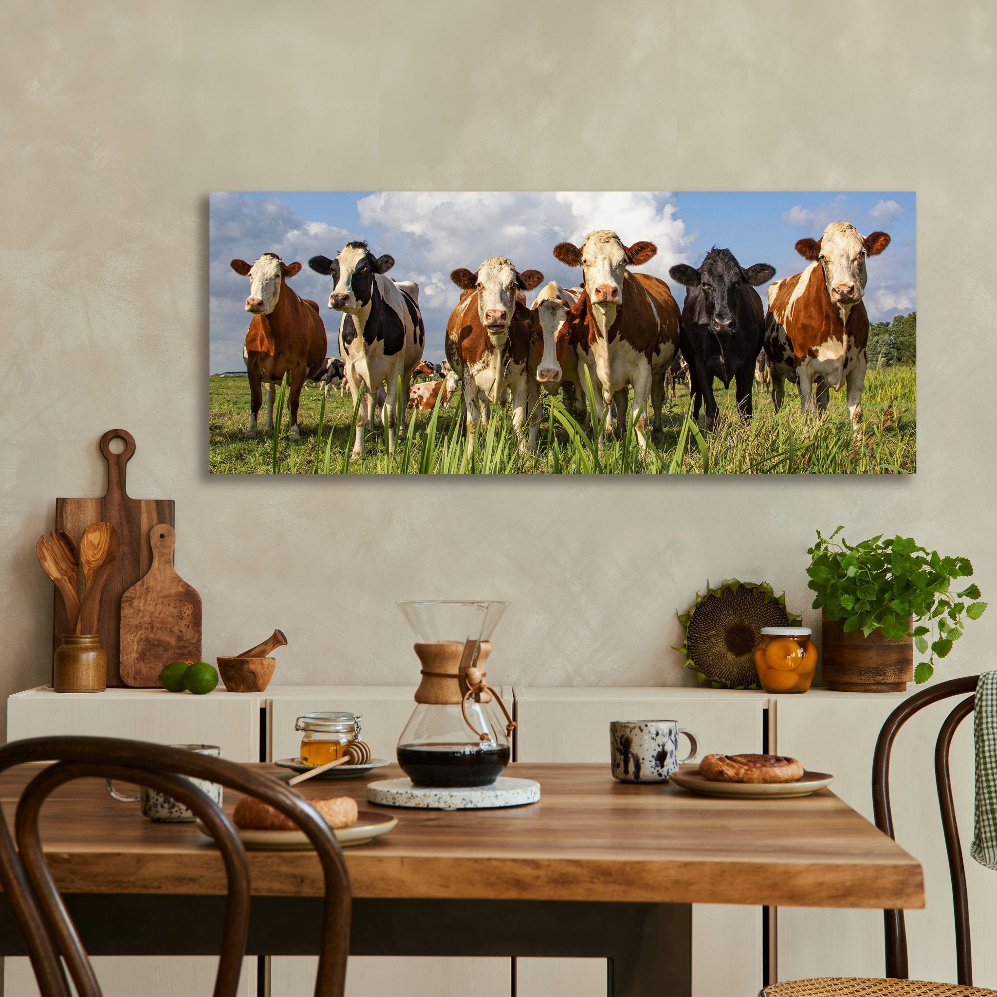 Leinwandbild Kühe auf der Weide, Tiere, Rinder, Kuh M1093 kaufen - Bild 3