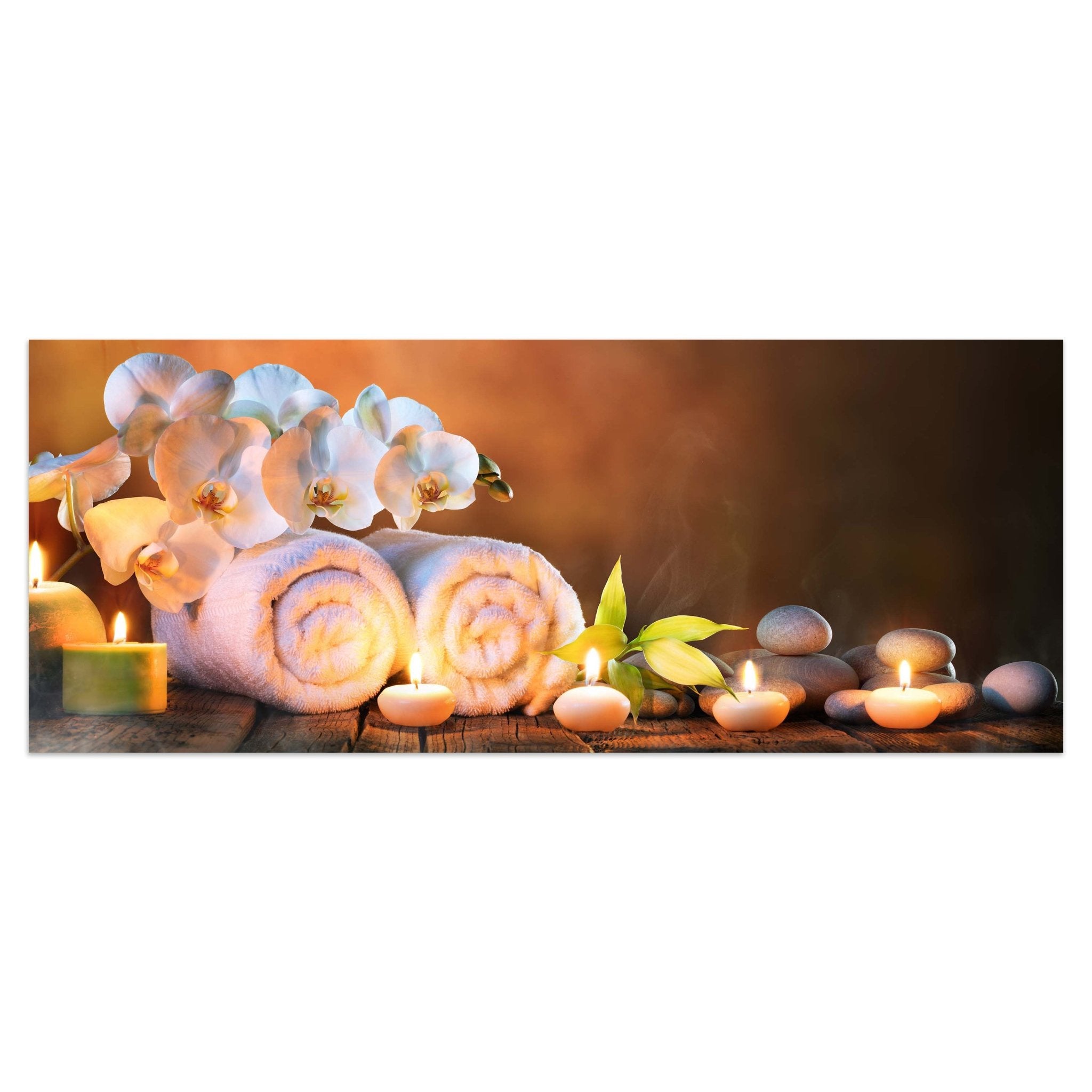 Leinwandbild Steine, Kerzen, Handtuch, Wellness, Spa M1101 kaufen - Bild 1