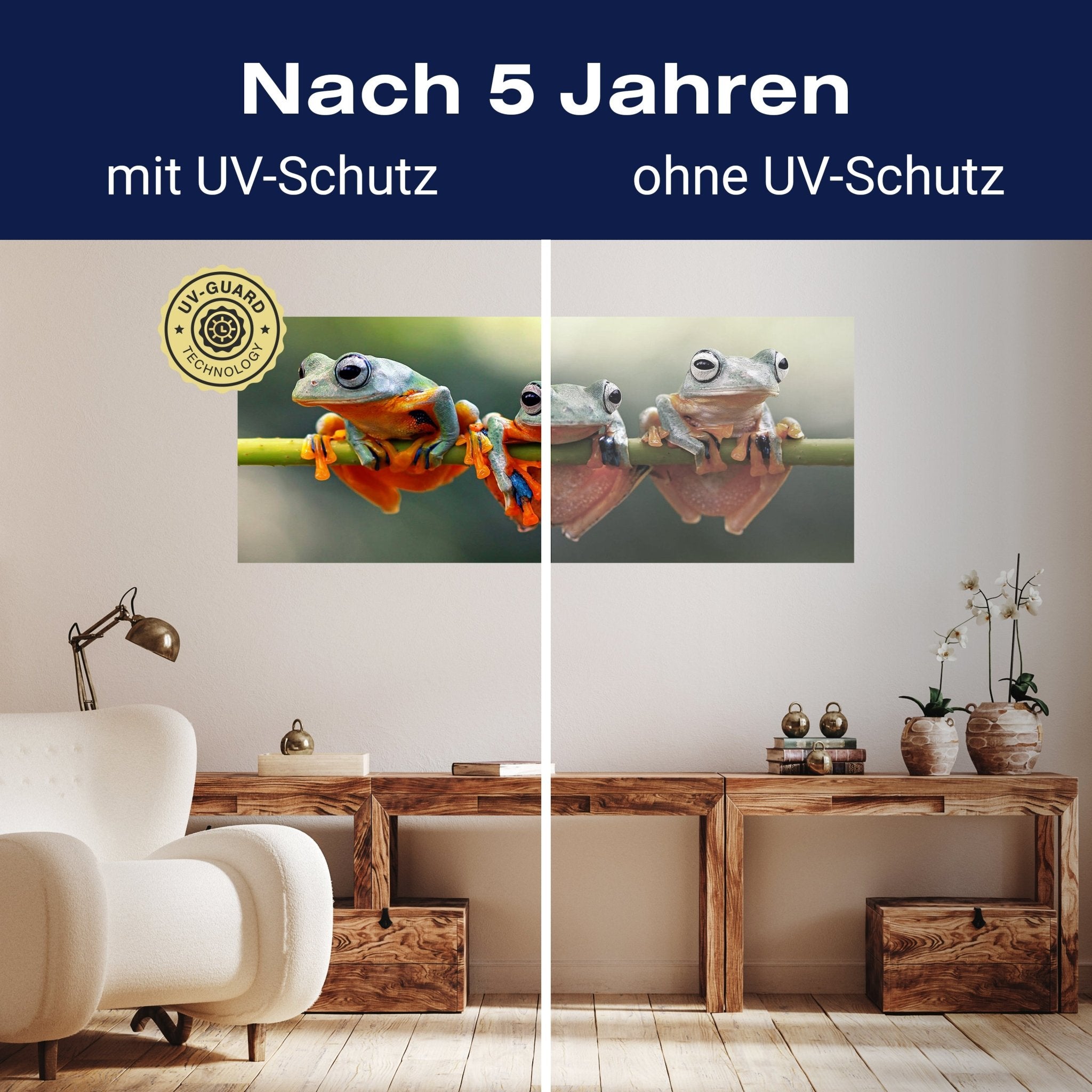 Leinwandbild Frosch, Frösche, Zweig, grün, orange M1113 kaufen - Bild 9