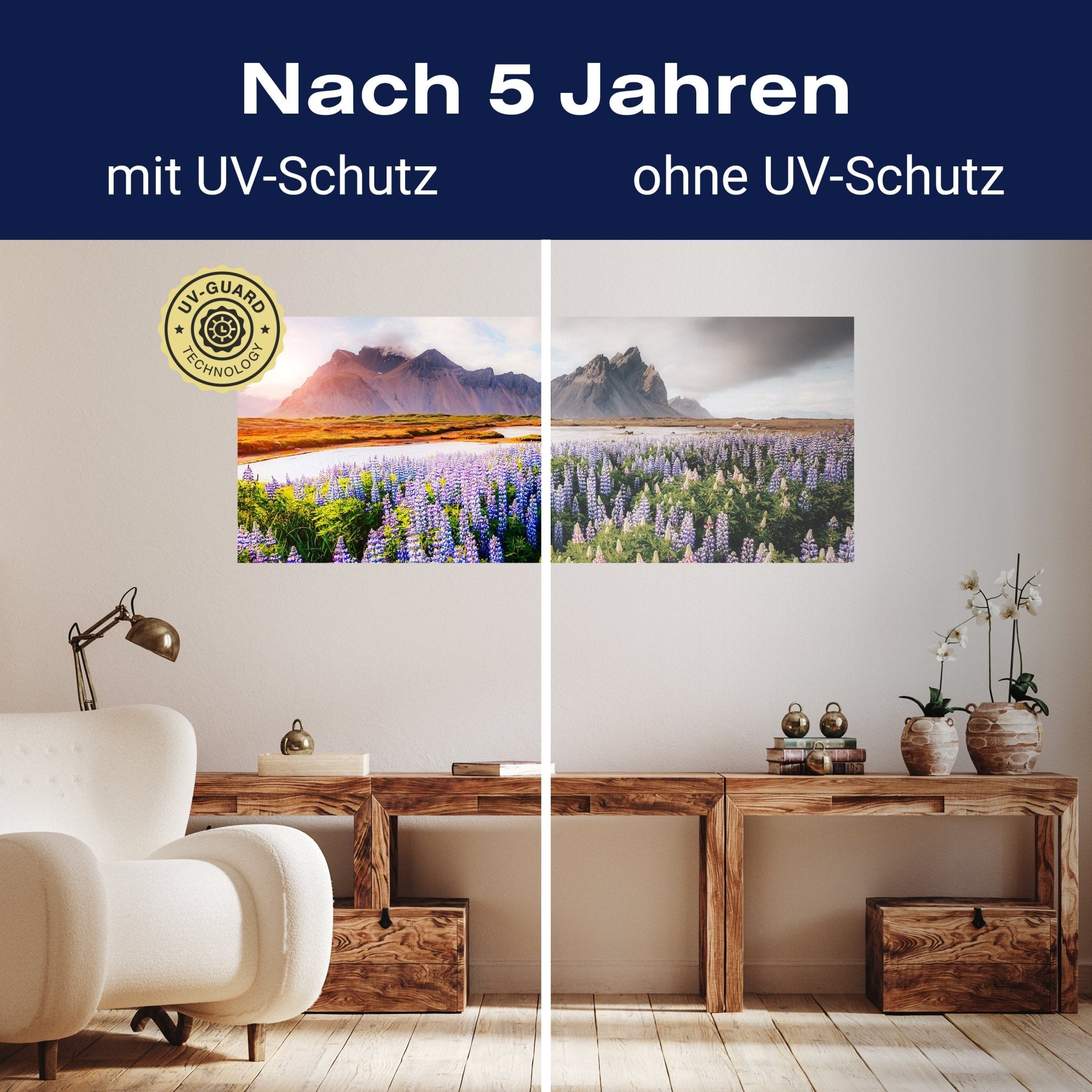 Leinwandbild Berge Lupinen Landschaft See M1129 kaufen - Bild 9