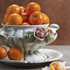 Crédence de cuisine bol porcelaine mandarine fruits roses M1163