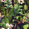 Porte papier peint plantes peinture jungle fleurs M1347