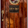 Door wallpaper wooden door ship, crew only, porthole M1374