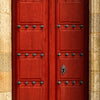 Door wallpaper red wooden door grain wood metal M1381