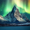 Door wallpaper mountain, northern lights, aurora, night sky M1446