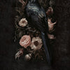 Door wallpaper raven, gothic, skull, flowers M1451