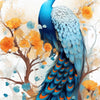 Door wallpaper peacock, illustration, feathers M1455