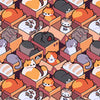 Door wallpaper cats, boxes, pattern M1466