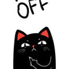 Door wallpaper black cat, Fuck Off M1468