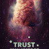 Türtapete Katze, Weltraum, Galaxie, Spruch M1469