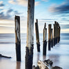 Door wallpaper beach, sea, groynes M1489