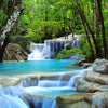 Hexagon photo wallpaper waterfall in the forest M0001