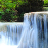 Round photo wallpaper waterfall in the forest M0001