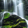 Round photo wallpaper waterfall with stream M0006