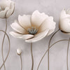 Square photo wallpaper concrete wall with flowers M0014