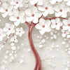 Quadratische Fototapete roter Baum mit Blüten M0020