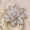 Round photo wallpaper golden flowers and ornaments M0028