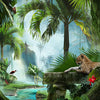 Quadratische Fototapete Jaguar im Dschungel M0030