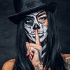 Runde Fototapete Frau mit Totenkopf M0034