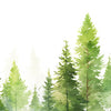 Panorama-Fototapete Aquarell Wald M0106