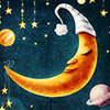 Türtapete Drache, Mond, Sterne M1517
