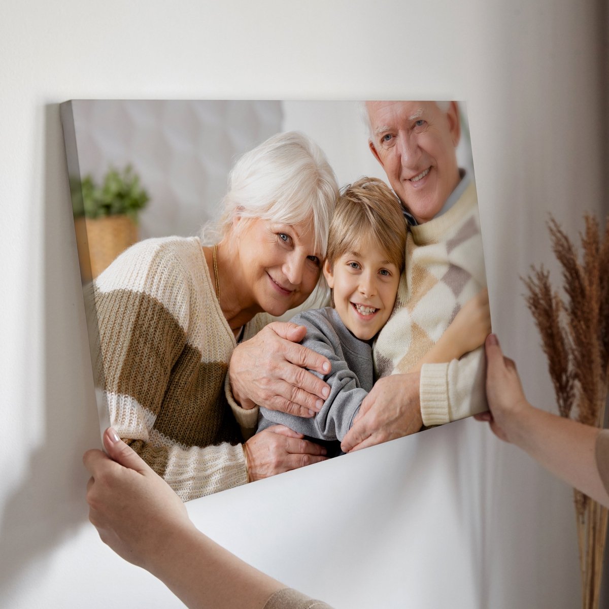 Your photo on canvas for grandma and grandpa