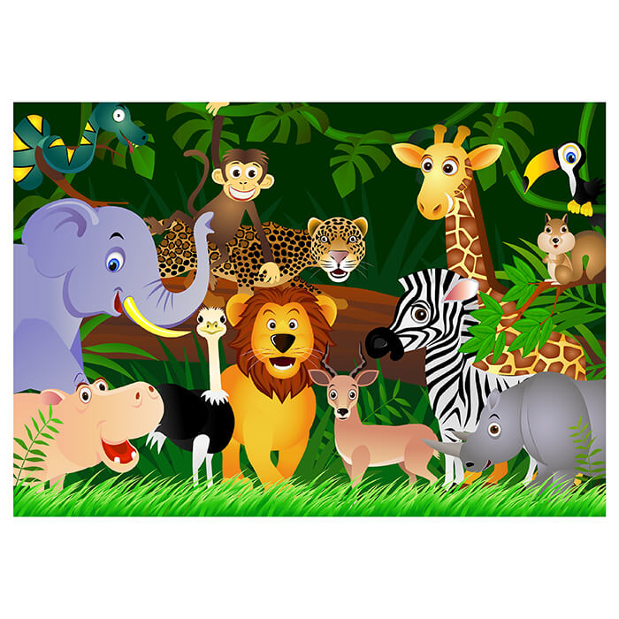 Fototapete Kinderzimmer, Dschungel, Tiere, M0002 - Bild 2