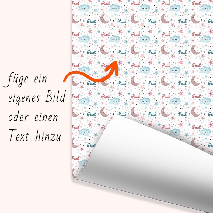 Geschenkpapier personalisiert Geschenkpapier Mond Wolke Baby - Bild 6