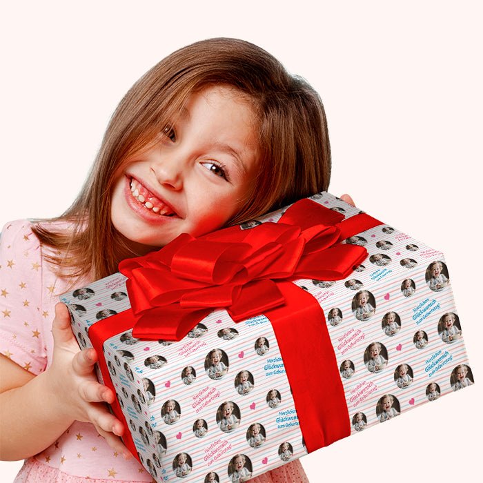 Geschenkpapier personalisiert Geschenkpapier Streifen Baby - Bild 2
