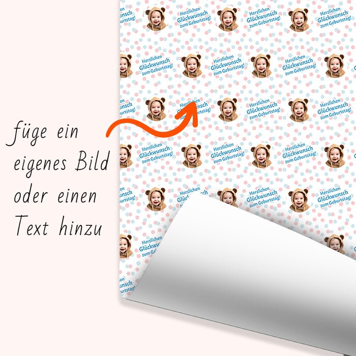 Geschenkpapier personalisiert Geschenkpapier Punkte Baby - Bild 6