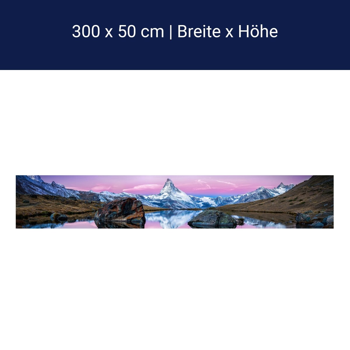 Panoramic photo wallpaper lake on the mountain, sunset M0007